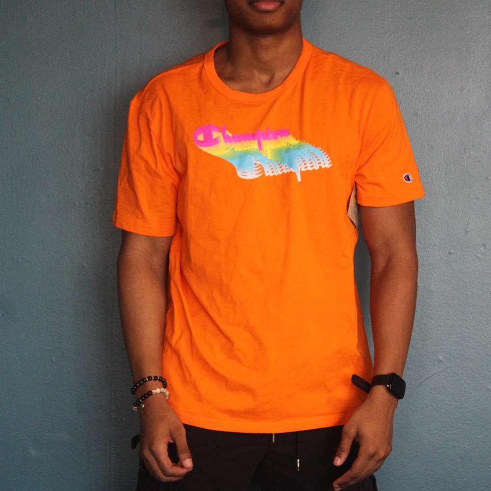 Bright orange champion t shirt